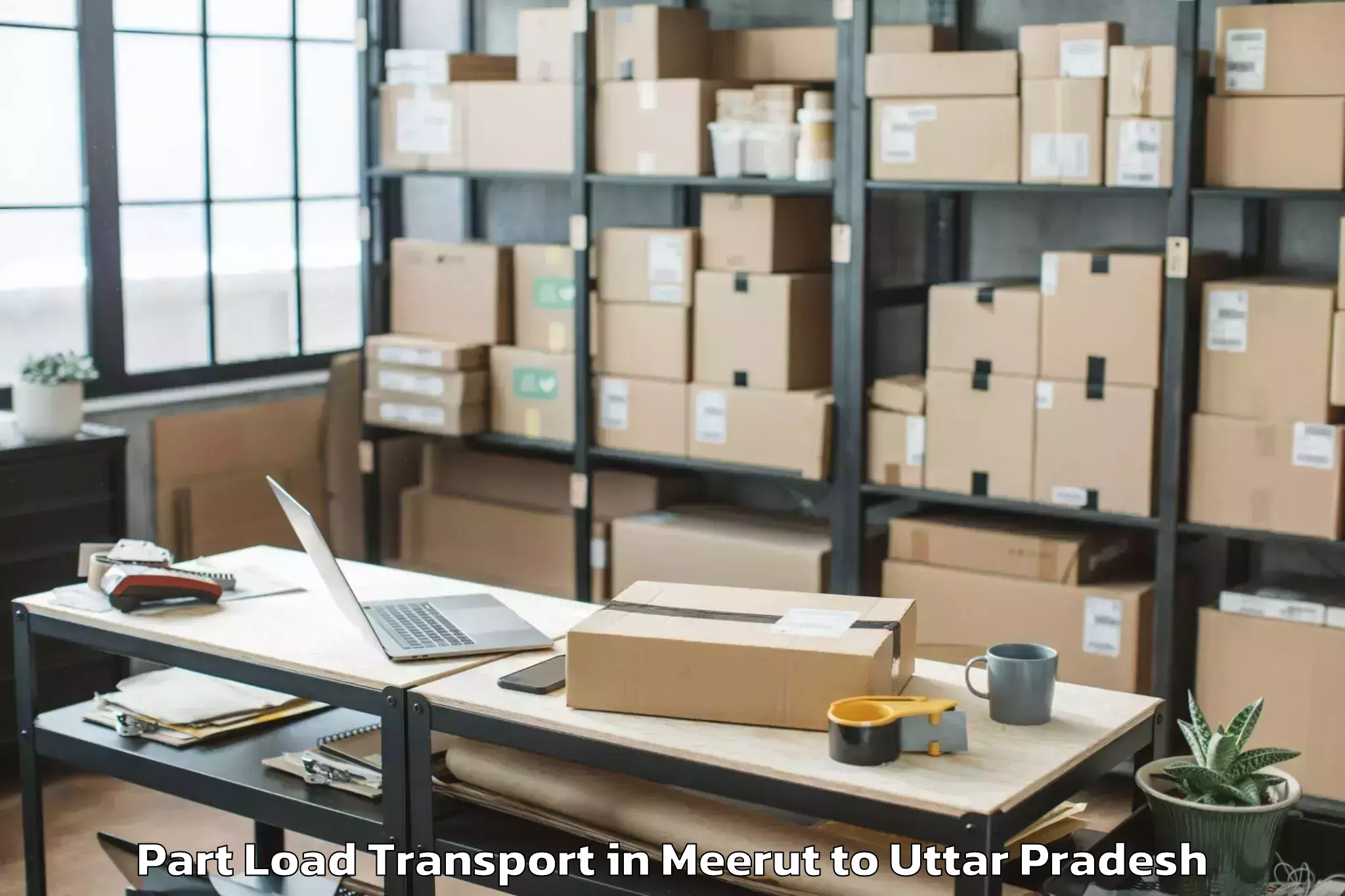 Top Meerut to Muhammadabad Gohna Part Load Transport Available